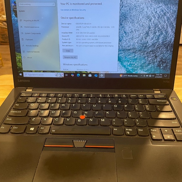 Lenovo Thinkpad T470 Intel Core i7 8th Gen 16GB 512GB SSD Windows 10 Pro - Picture 8 of 8